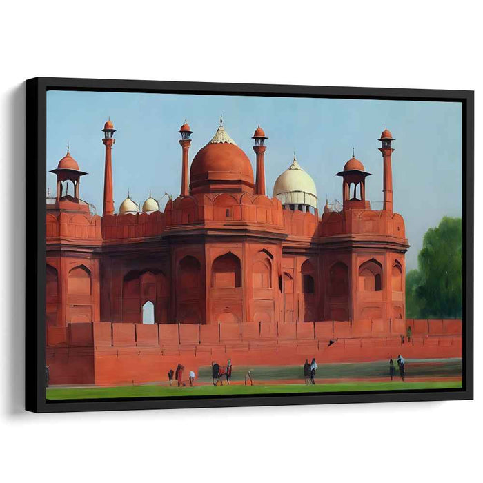 Sculpted Sands: Realistic Red Sandstone Monument Canvas Art Print
