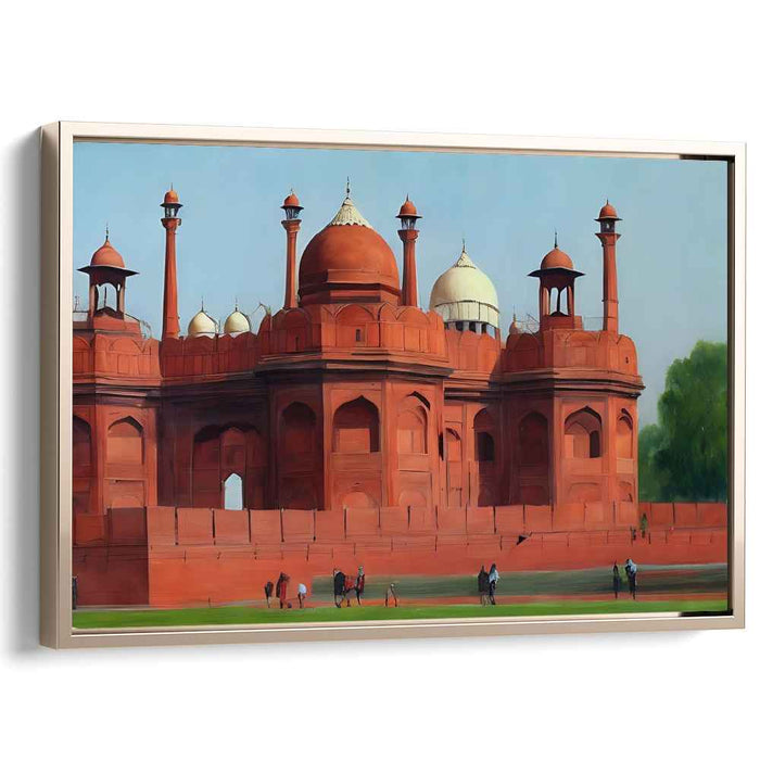 Sculpted Sands: Realistic Red Sandstone Monument Canvas Art Print