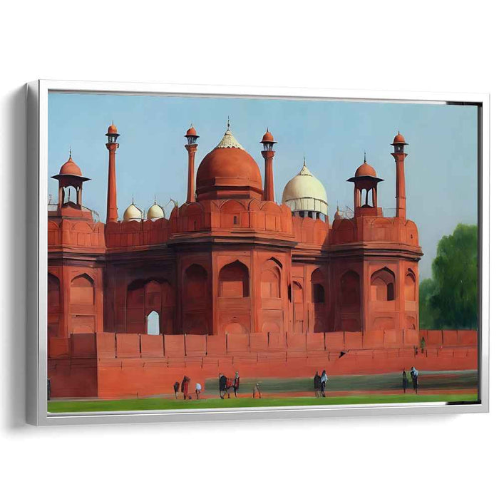Sculpted Sands: Realistic Red Sandstone Monument Canvas Art Print