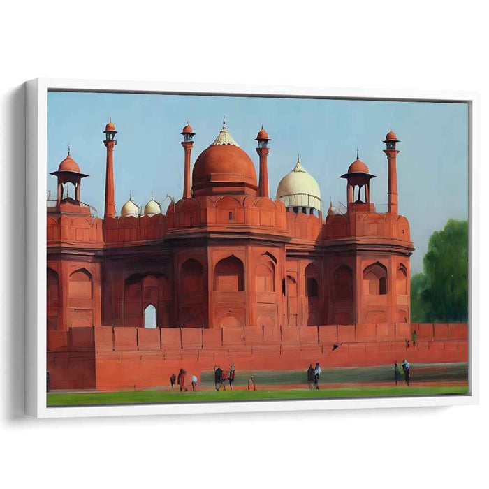 Sculpted Sands: Realistic Red Sandstone Monument Canvas Art Print
