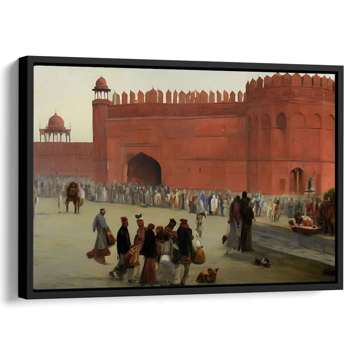 Historic Mughal Era: Vibrant Daily Life at Red Fort Canvas Art