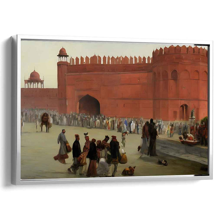 Historic Mughal Era: Vibrant Daily Life at Red Fort Canvas Art