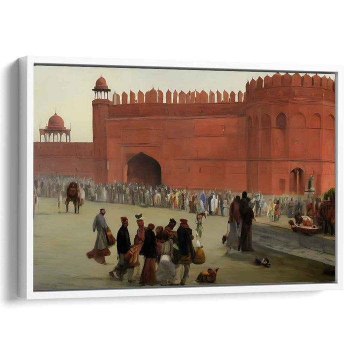 Historic Mughal Era: Vibrant Daily Life at Red Fort Canvas Art