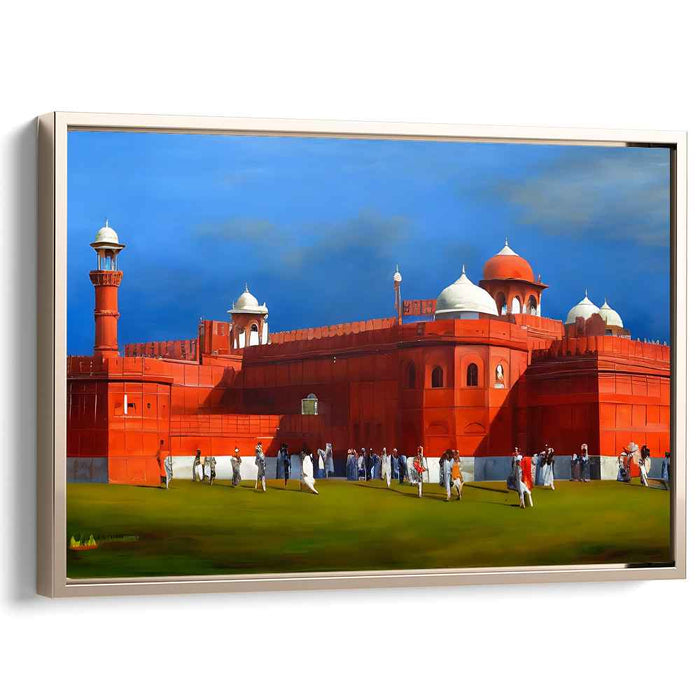 Cultural Citadel Essence: Realistic Red Fort Landscape with Cultural Elegance