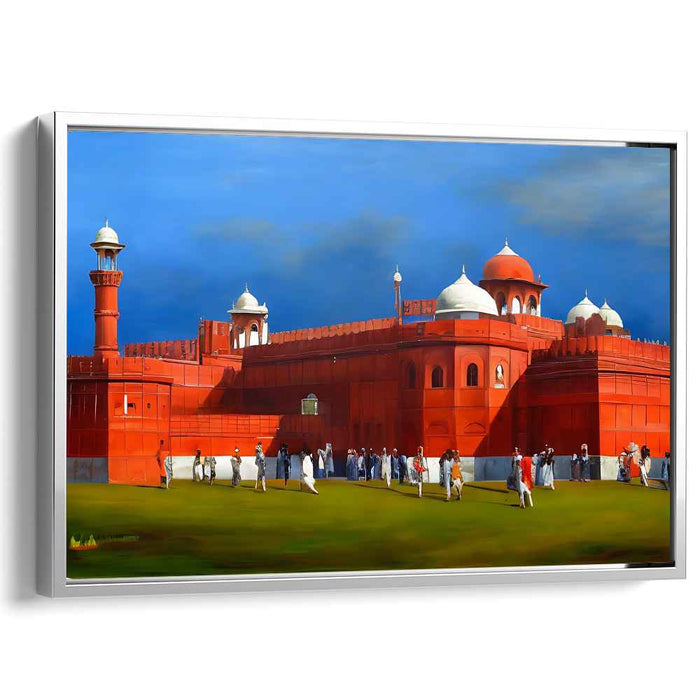 Cultural Citadel Essence: Realistic Red Fort Landscape with Cultural Elegance
