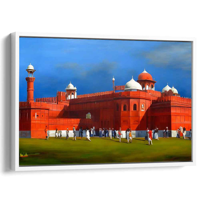 Cultural Citadel Essence: Realistic Red Fort Landscape with Cultural Elegance