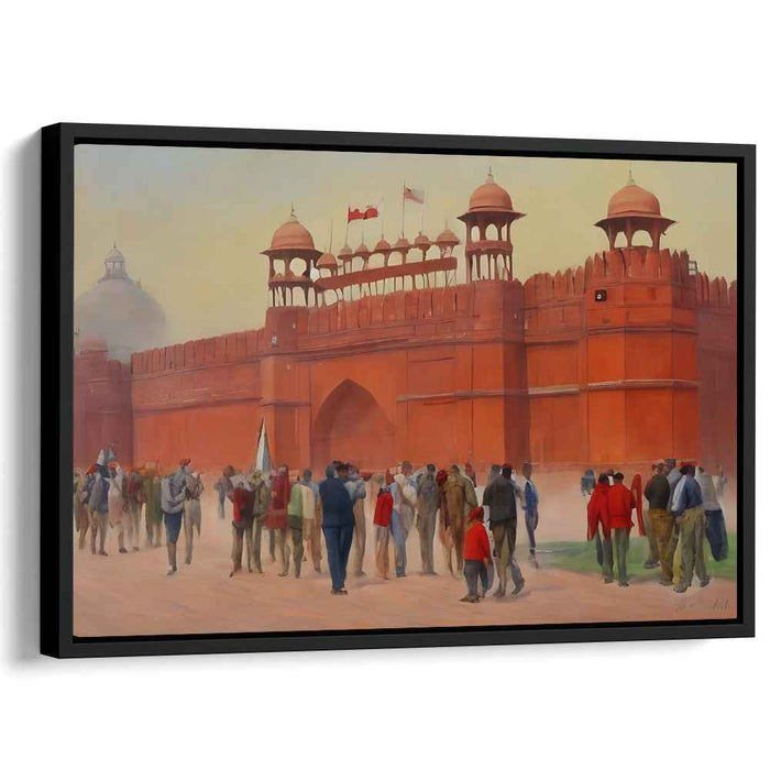 Morning at the Red Fort: A Vivid Historical Canvas Art