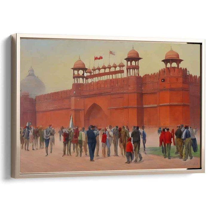Morning at the Red Fort: A Vivid Historical Canvas Art