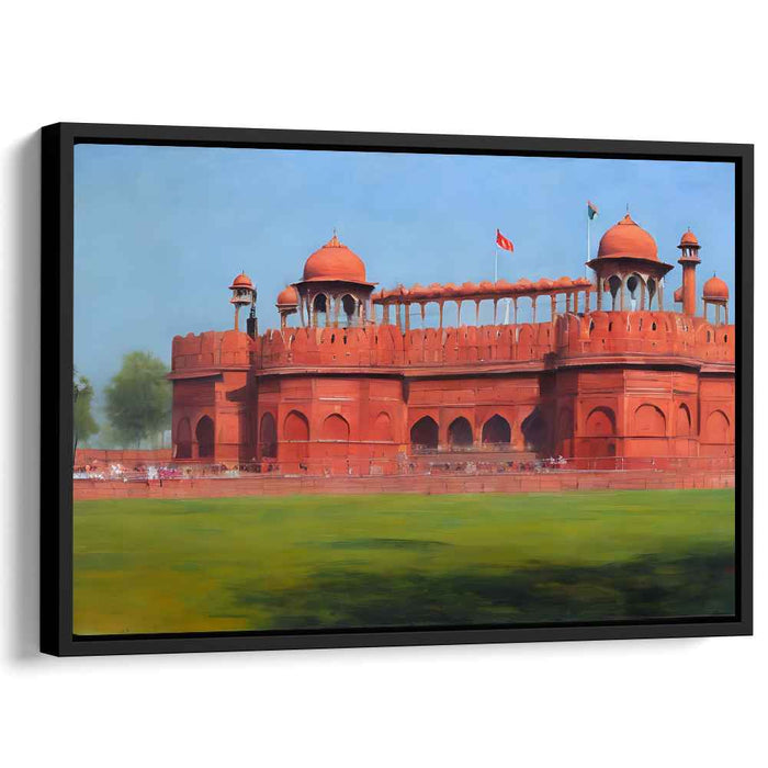 Crimson Citadel Revealed: The Red Fort in Vivid Detail Canvas Art Print