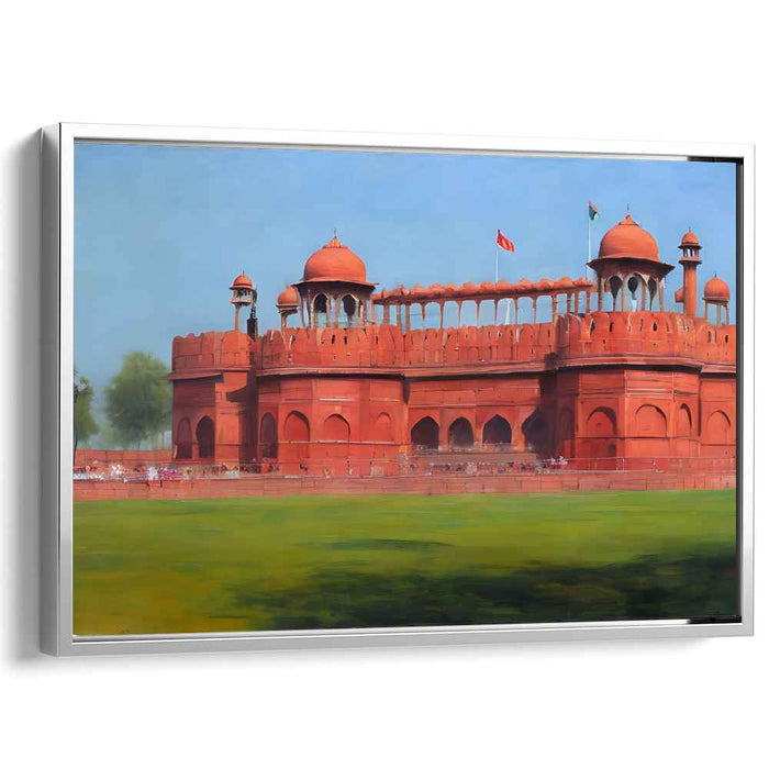 Crimson Citadel Revealed: The Red Fort in Vivid Detail Canvas Art Print