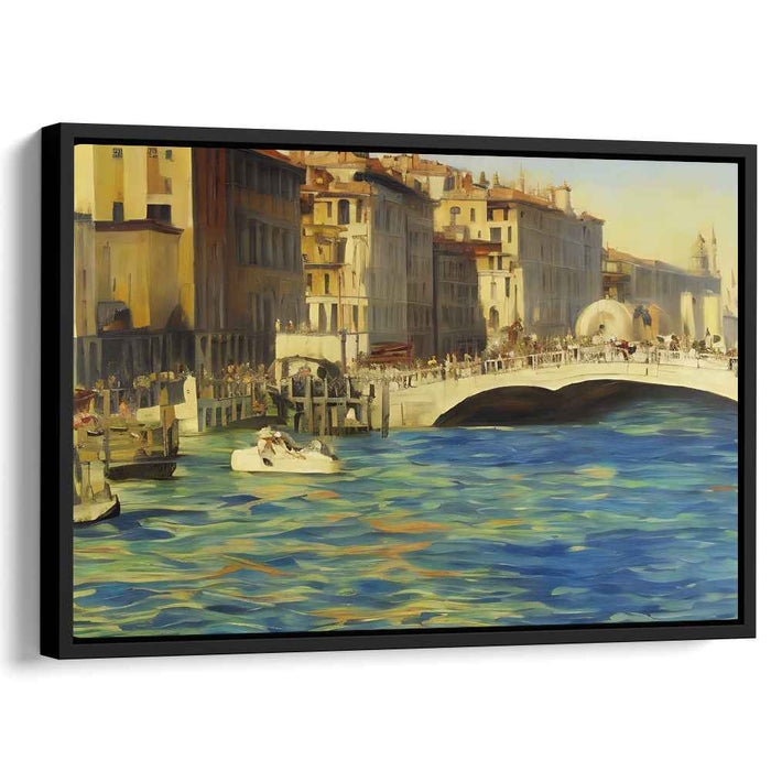 Sunlit Venetian Grandeur: Impressionist Cityscape Canvas Art