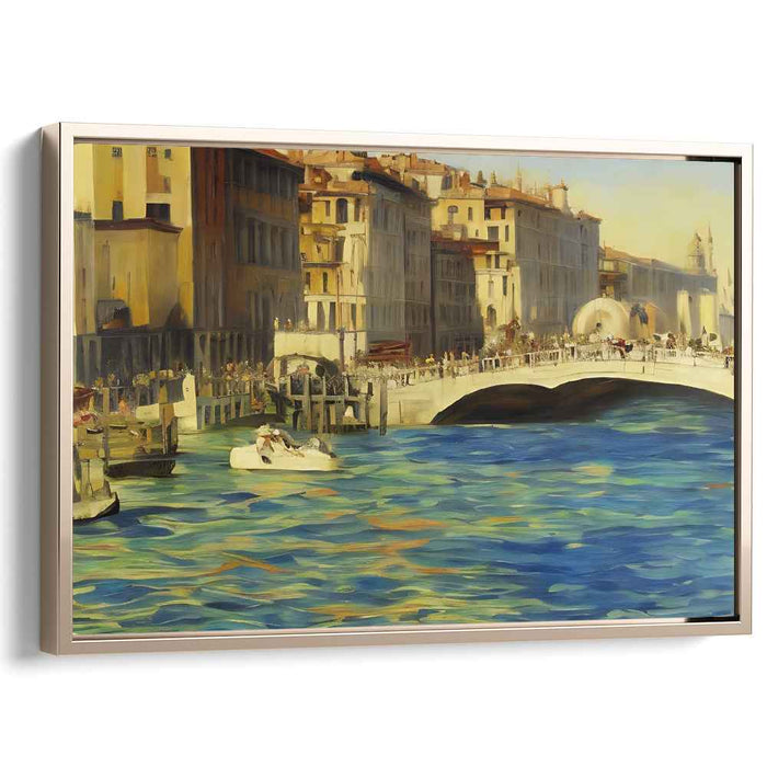 Sunlit Venetian Grandeur: Impressionist Cityscape Canvas Art