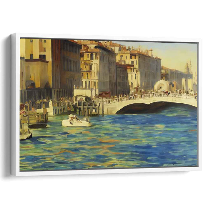 Sunlit Venetian Grandeur: Impressionist Cityscape Canvas Art