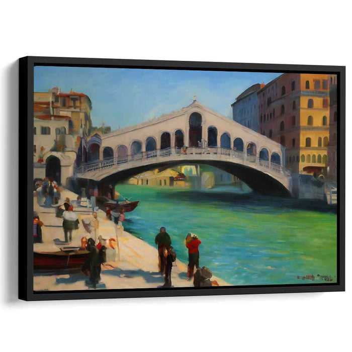 Venetian Luminescence: Rialto Bridge in Sunlight Canvas Art Print