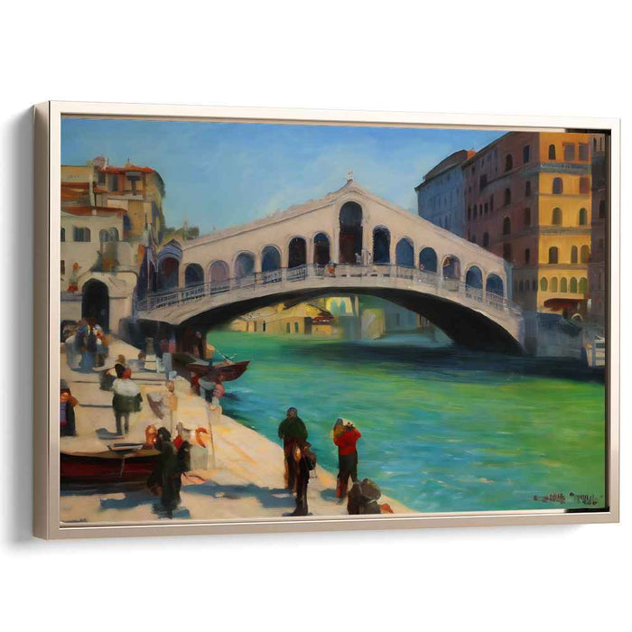 Venetian Luminescence: Rialto Bridge in Sunlight Canvas Art Print