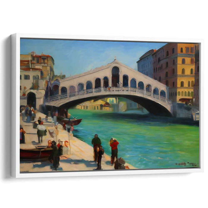 Venetian Luminescence: Rialto Bridge in Sunlight Canvas Art Print