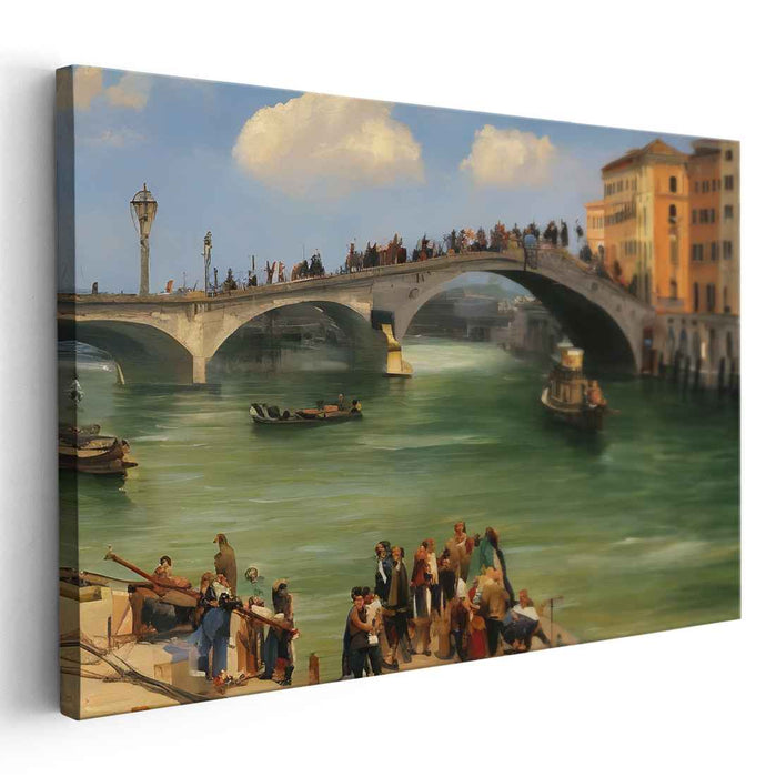 Venetian Vitality: Renaissance-Inspired Rialto Bridge and Lively Canal Scene