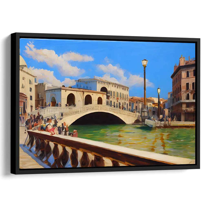 Eternal Arches Reminiscence: Classic Canal Bridge Canvas Art Print