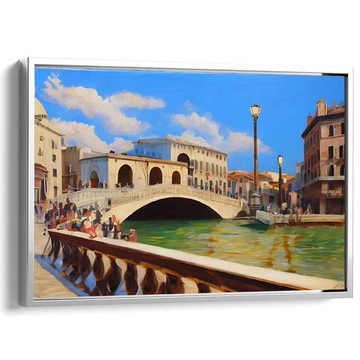 Eternal Arches Reminiscence: Classic Canal Bridge Canvas Art Print