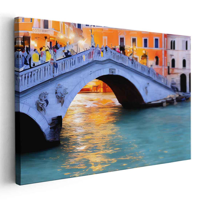 Grandeur by the Canal: Renaissance Venice and Rialto Bridge Canvas Art