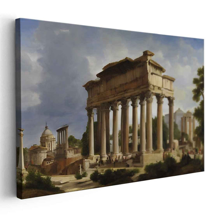 Echoes of Marble Ruins: Neoclassical Depiction of an Ancient Roman Temple