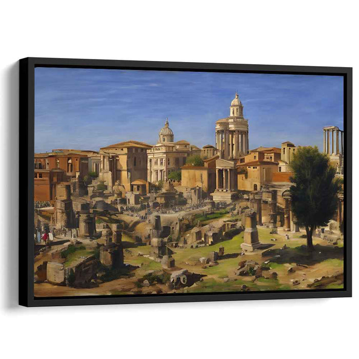 Lost Empire Echoes: Realistic Depiction of Ancient Roman Ruins Canvas Art Print
