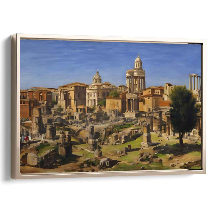 Lost Empire Echoes: Realistic Depiction of Ancient Roman Ruins Canvas Art Print