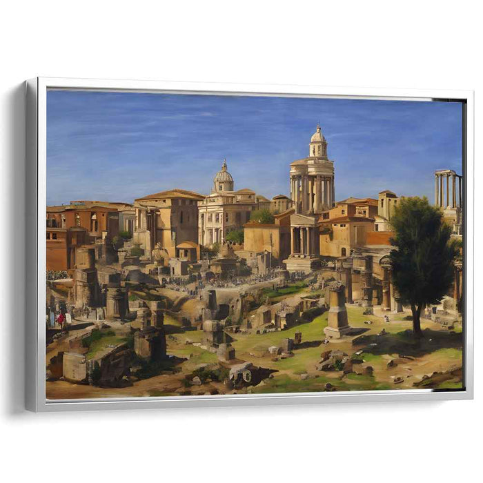 Lost Empire Echoes: Realistic Depiction of Ancient Roman Ruins Canvas Art Print