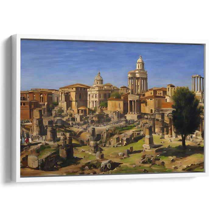 Lost Empire Echoes: Realistic Depiction of Ancient Roman Ruins Canvas Art Print