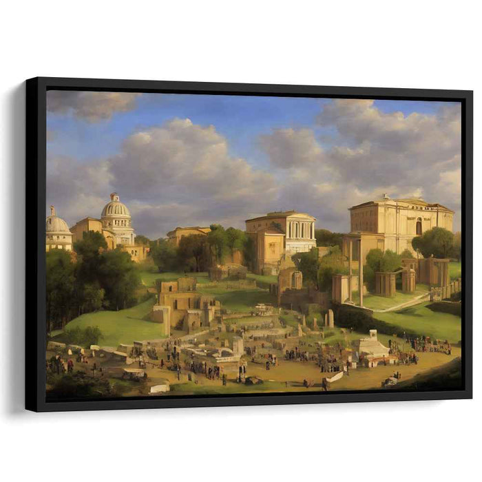 Roman Citadel Luminescence: Classical Roman Forum in Serene Daylight Canvas Art Print