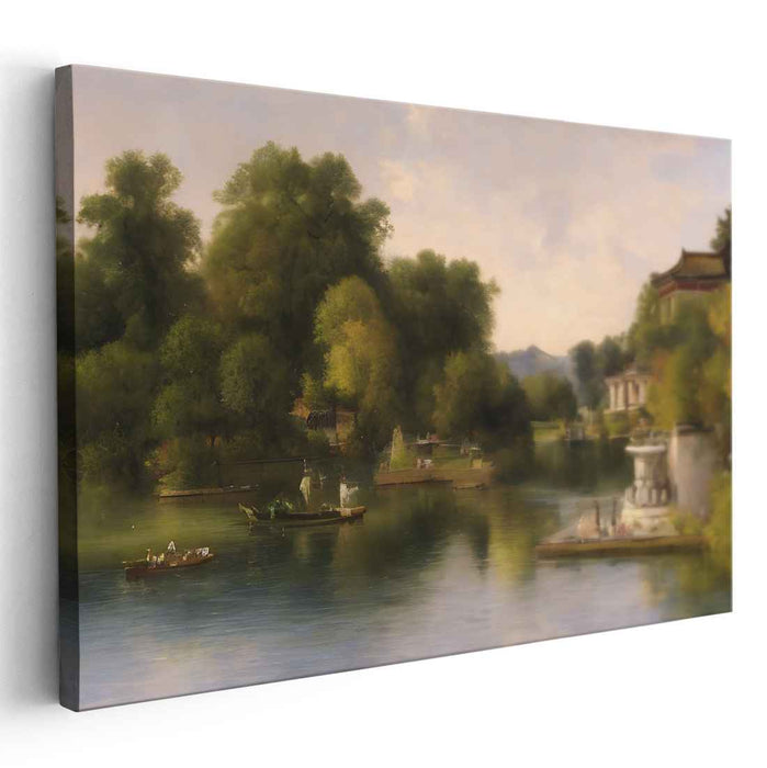 Love's Brushstroke: Romantic Landscape Canvas Art Print