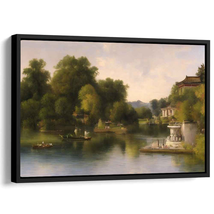 Love's Brushstroke: Romantic Landscape Canvas Art Print