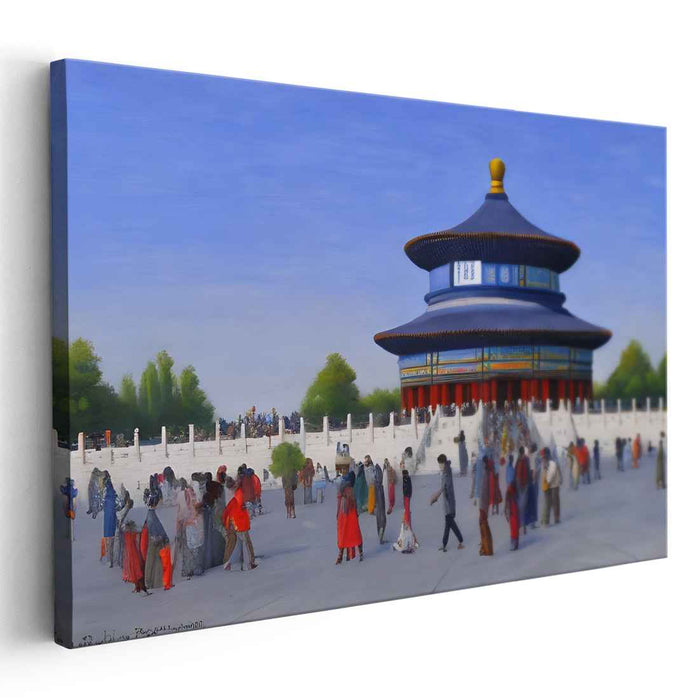 Tradition Alive: Realistic Chinese Cultural Scene Canvas Art Print