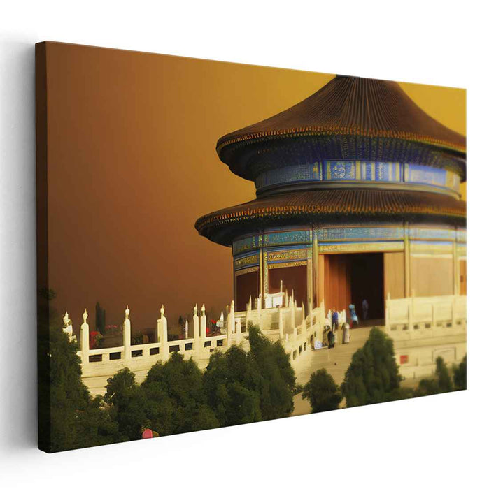 Heavenly Dusk: Majestic Temple of Heaven at Sunset Canvas Art