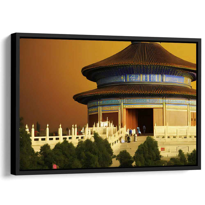 Heavenly Dusk: Majestic Temple of Heaven at Sunset Canvas Art