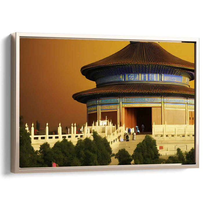 Heavenly Dusk: Majestic Temple of Heaven at Sunset Canvas Art