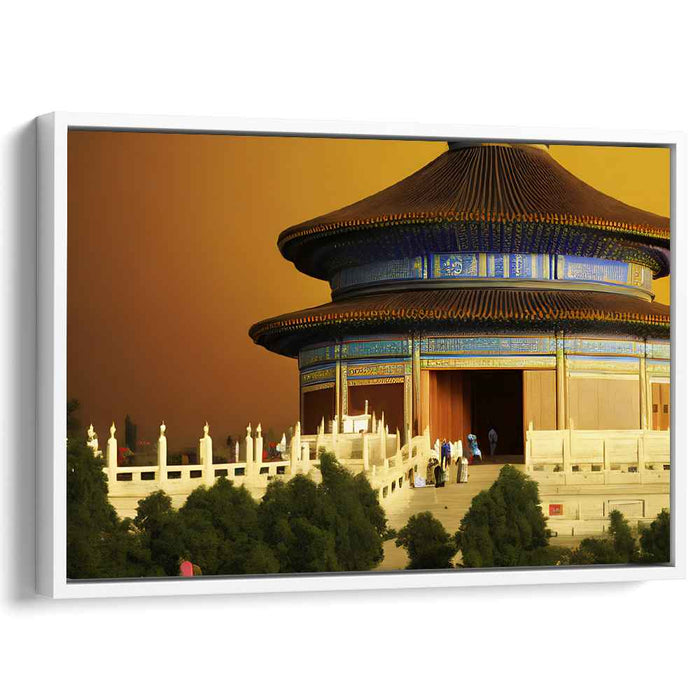 Heavenly Dusk: Majestic Temple of Heaven at Sunset Canvas Art