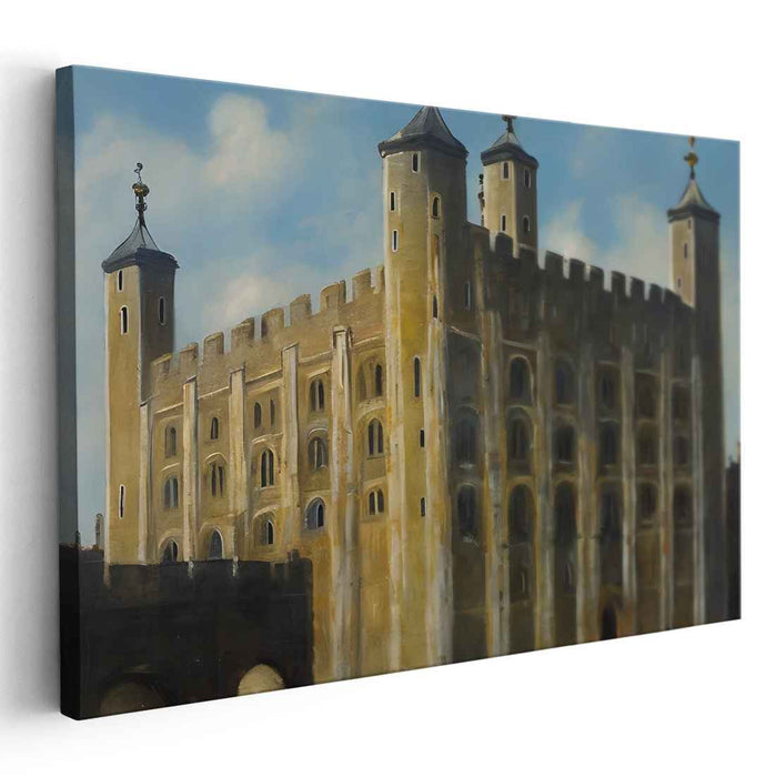 Whispers of History Unfold: Realistic Depiction of the Tower of London Canvas Art Print