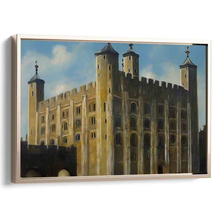 Whispers of History Unfold: Realistic Depiction of the Tower of London Canvas Art Print
