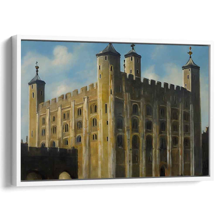 Whispers of History Unfold: Realistic Depiction of the Tower of London Canvas Art Print