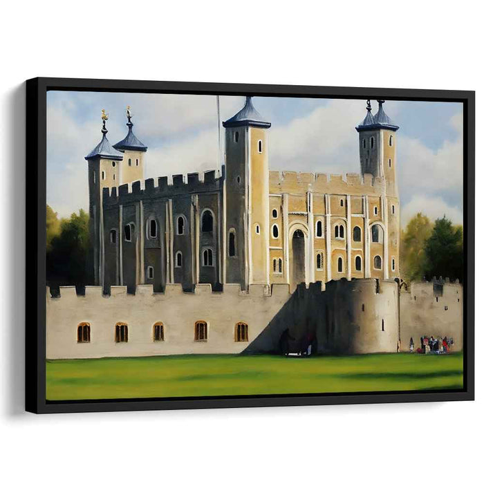 Regal Fortitude: Realistic Medieval Castle Landscape Art Print