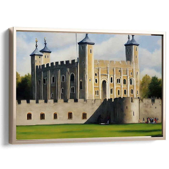 Regal Fortitude: Realistic Medieval Castle Landscape Art Print