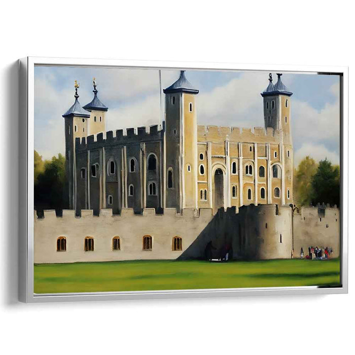 Regal Fortitude: Realistic Medieval Castle Landscape Art Print