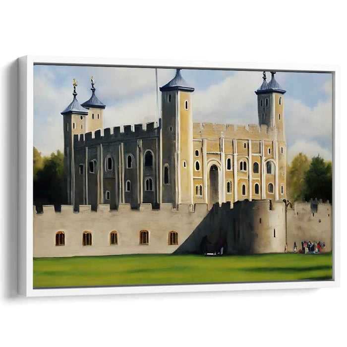 Regal Fortitude: Realistic Medieval Castle Landscape Art Print