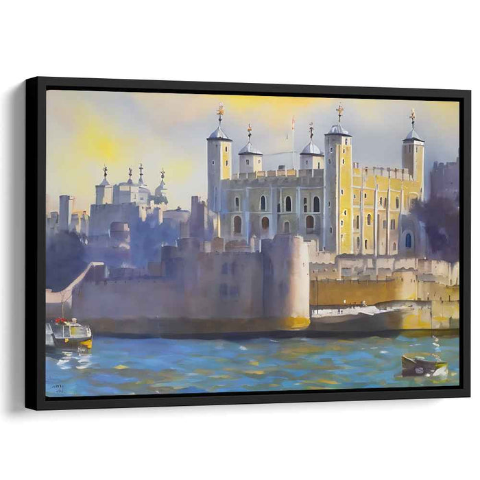 City's Awakening Light: The Tower of London at Dawn Canvas Art Print