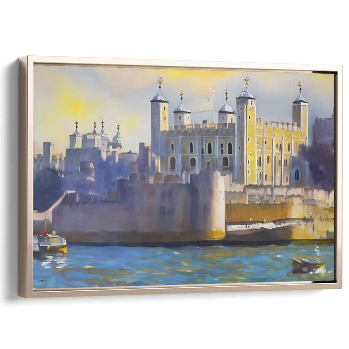 City's Awakening Light: The Tower of London at Dawn Canvas Art Print