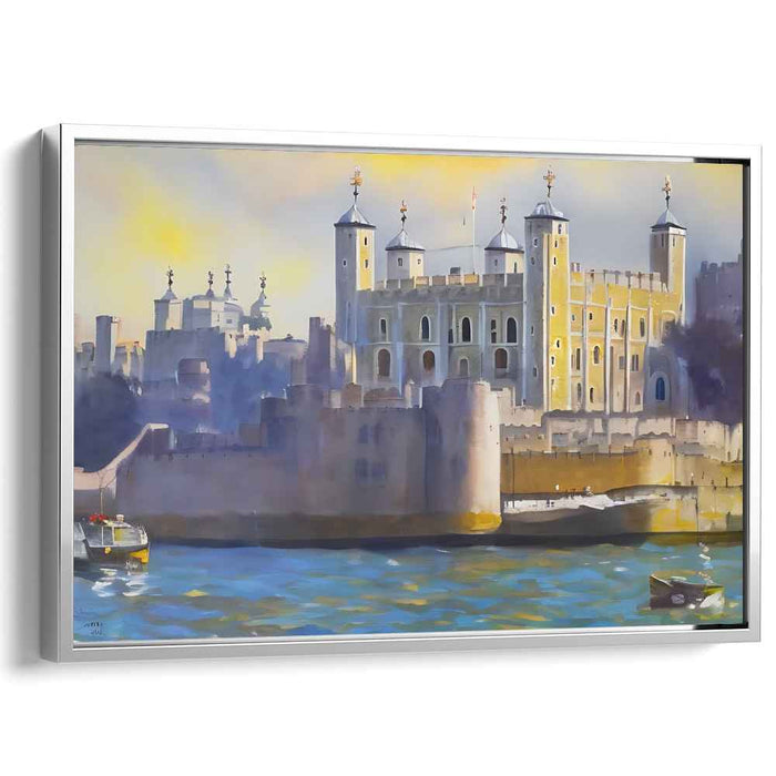 City's Awakening Light: The Tower of London at Dawn Canvas Art Print