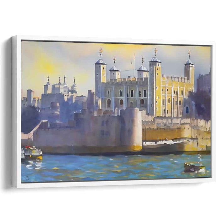 City's Awakening Light: The Tower of London at Dawn Canvas Art Print
