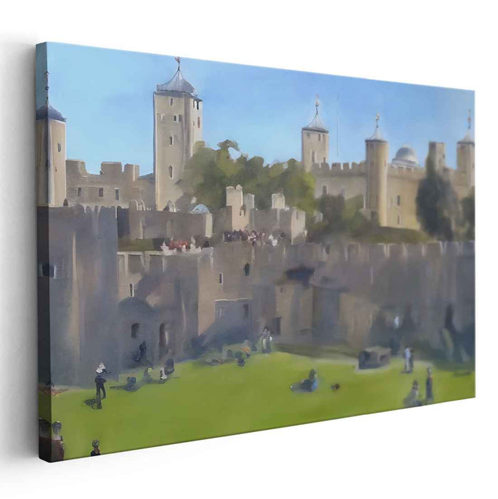 Royal Castle Vista: A Serene Historical Landscape Canvas Art