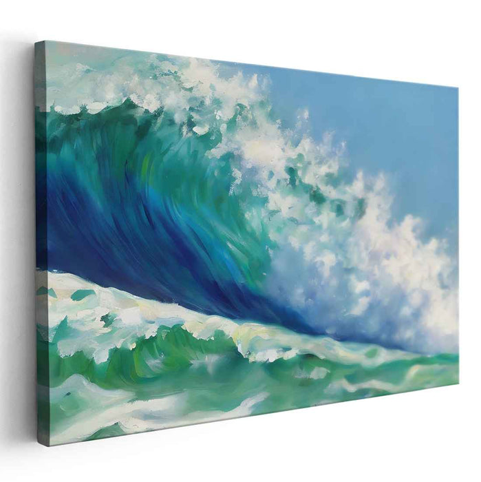 Ephemeral Tide Movements: Dynamic Seascape Canvas Art Print